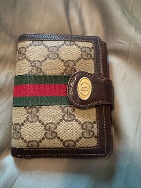 Gucci Brown and Green Bifold Wallet